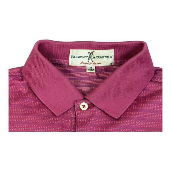 Fairway Greene Shirt Mens Medium Pink Polo Pinehurst 1895 Performance Collared - Picture 12 of 12